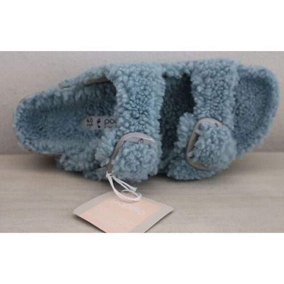 Papillio Birkenstock WMN Sz 40/US 9 Blue Arizona Big Buckle Shearling Sandal - Picture 6 of 11
